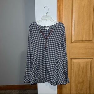 J. Jill Flowy Blue Flannel Blouse Top Women’s Size Large Tall